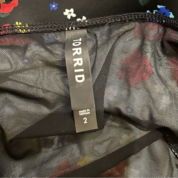 Torrid high waist ruched gingham floral swimsuit bottoms 2X - Picture 6 of 8